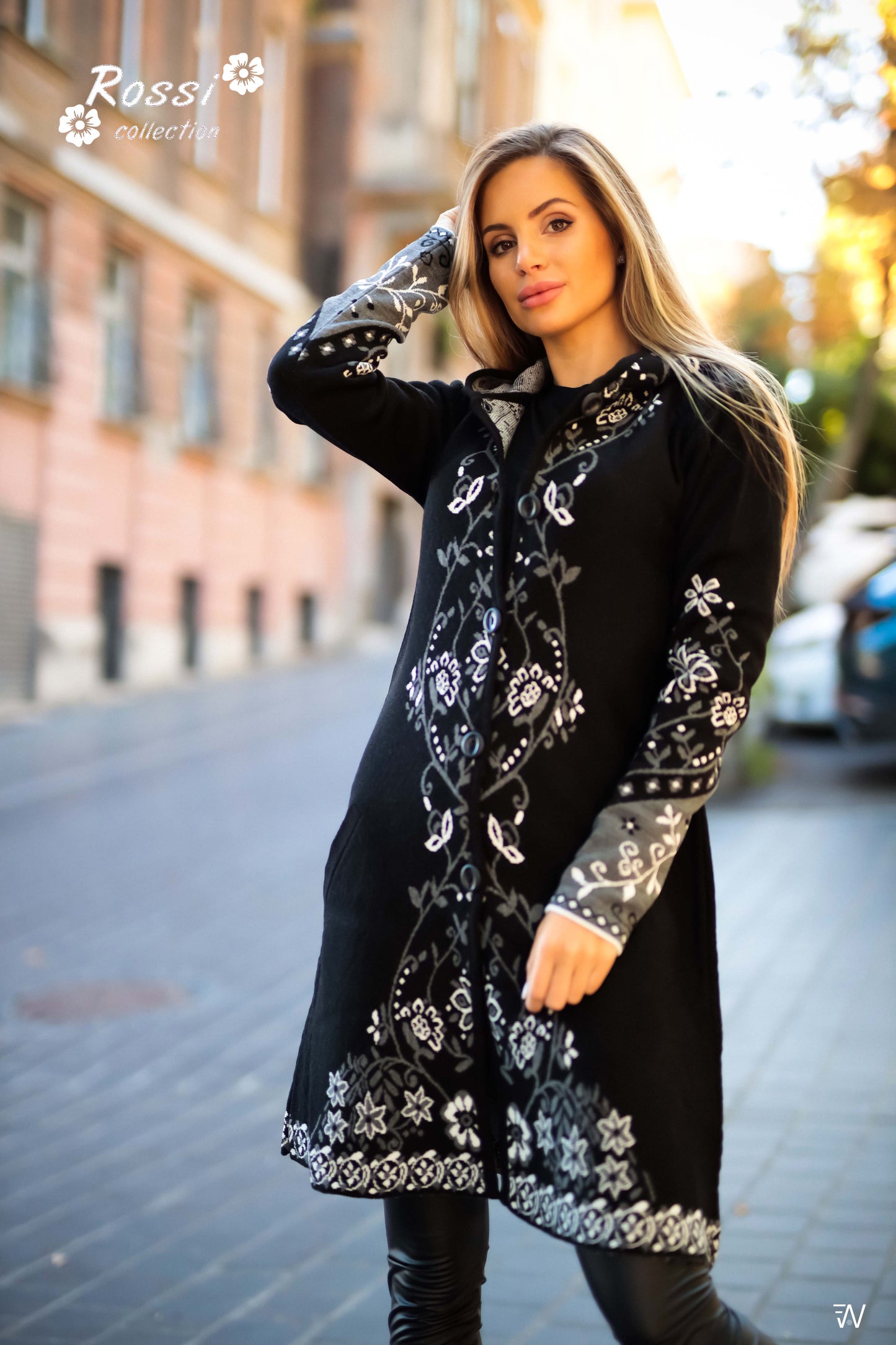 MILICA Women's Hooded Knitted Winter Coat with Button Closure and Pockets - Lightweight Long Coat for Cold Weather