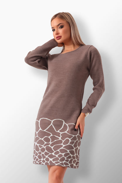 DEBORA Women's Knitted Winter Sweater Dress - Long Warm Jumper for Cold Weather