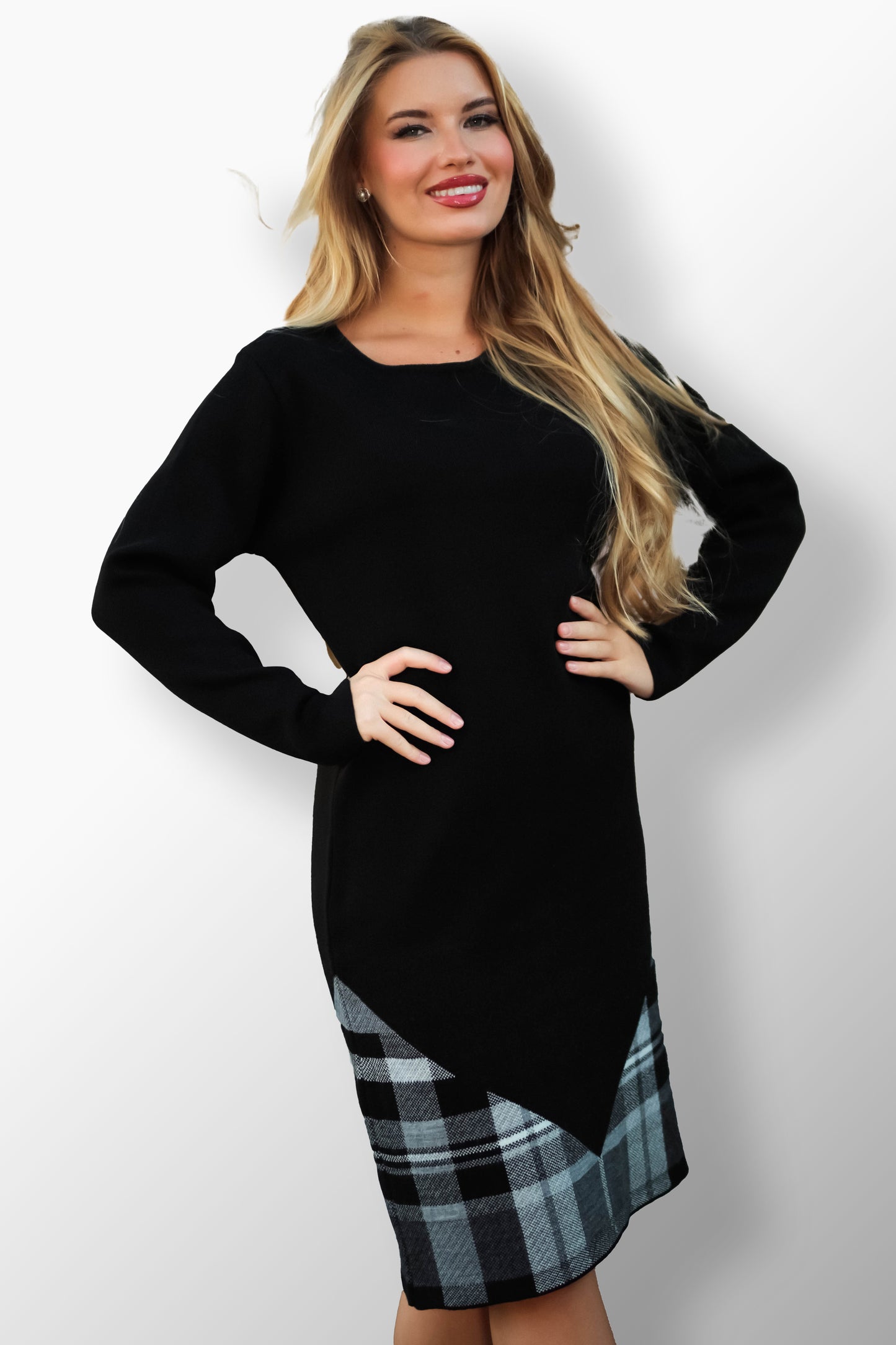 KATARINA Women's Knitted Winter Sweater Dress - Long Warm Jumper for Cold Weather