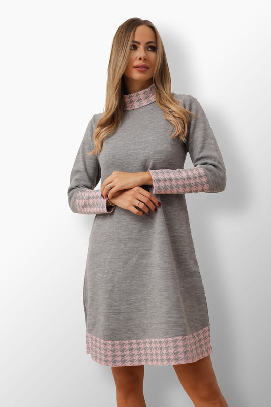 TEKLA Women's Knitted Winter Sweater Dress - Long Warm Jumper for Cold Weather