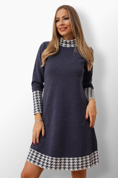 TINA Women's Knitted Winter Sweater Dress - Long Warm Jumper for Cold Weather