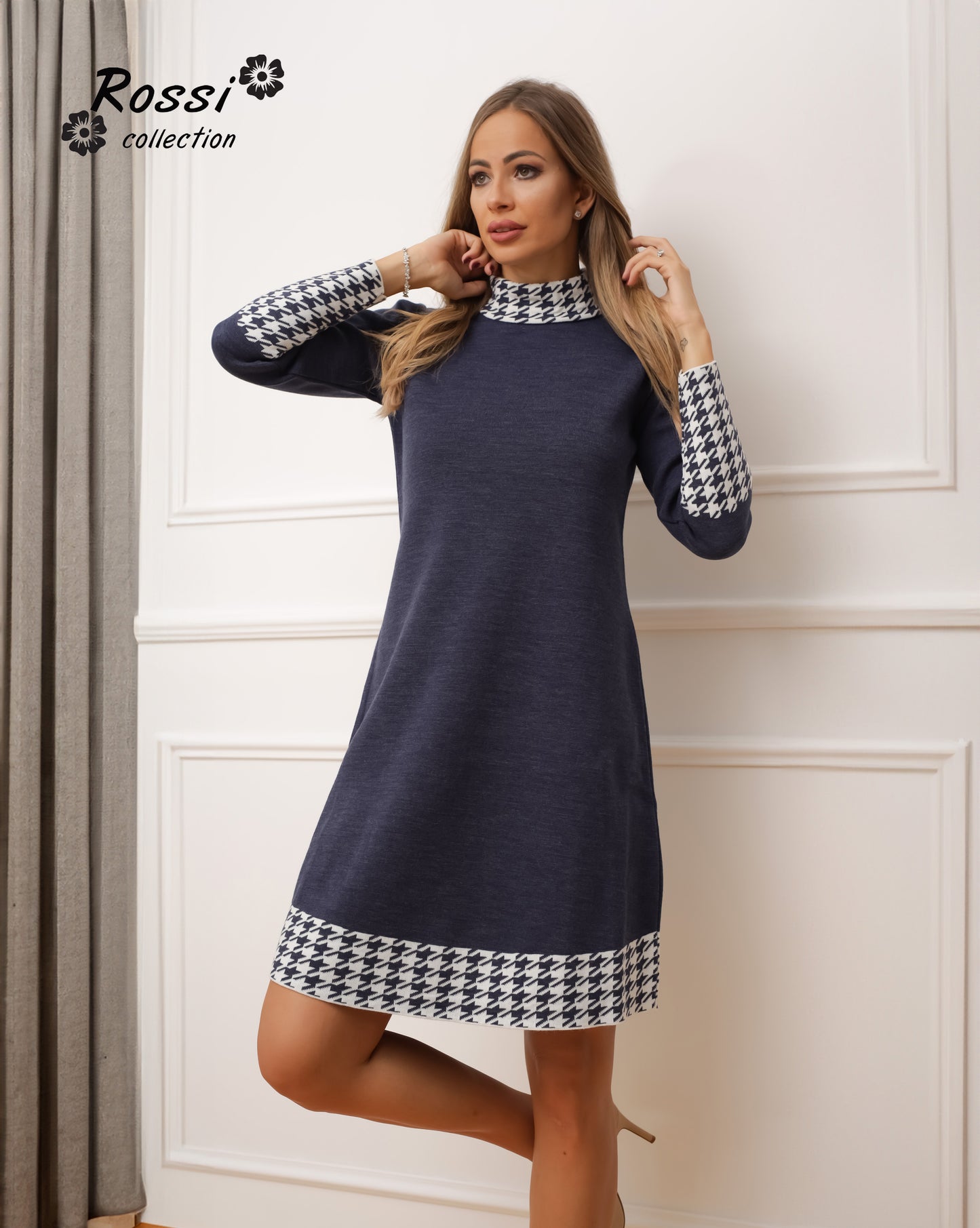 TINA Women's Knitted Winter Sweater Dress - Long Warm Jumper for Cold Weather